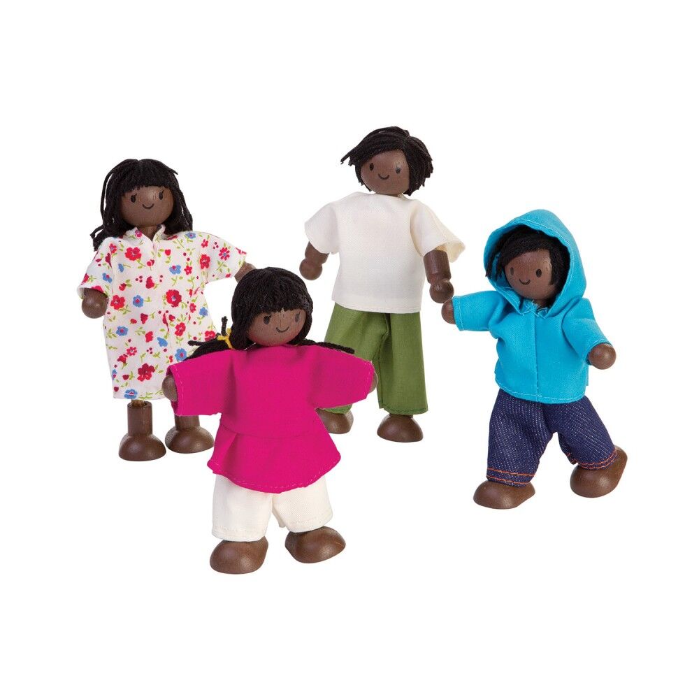 PlanToys Puppenfamilie Afrika, Puppenhauspuppen
