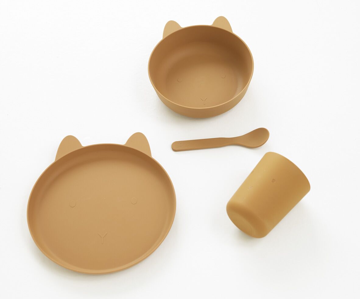 DELISTED Liewood Paul Kindergeschirr-Set aus PLA „Rabbit mustard“, 4-teilig, Bio-Kunststoff – Bild 2