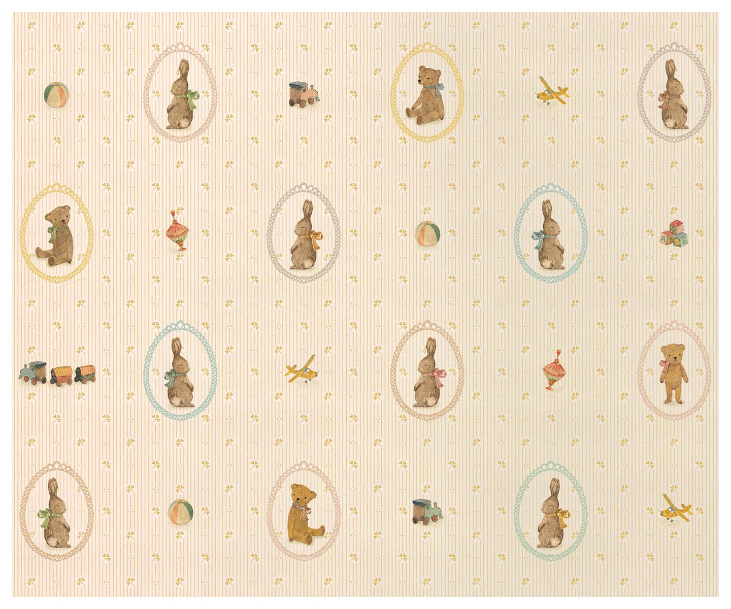 Maileg Geschenkpapier „Bunnies and Teddies“, 10m x 55cm