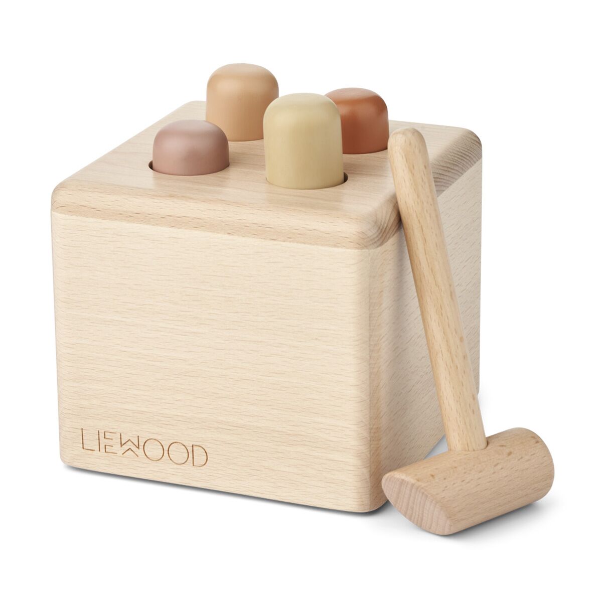 Liewood Kirk Hammerspielzeug „Rose multi mix“, Buchenholz, 14x14x12cm
