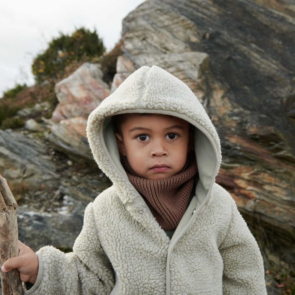 Liewood Fraser Baby-Overall „Mega leo / Oat mix“, Teddystoff, Gr. 62-74 – Bild 6