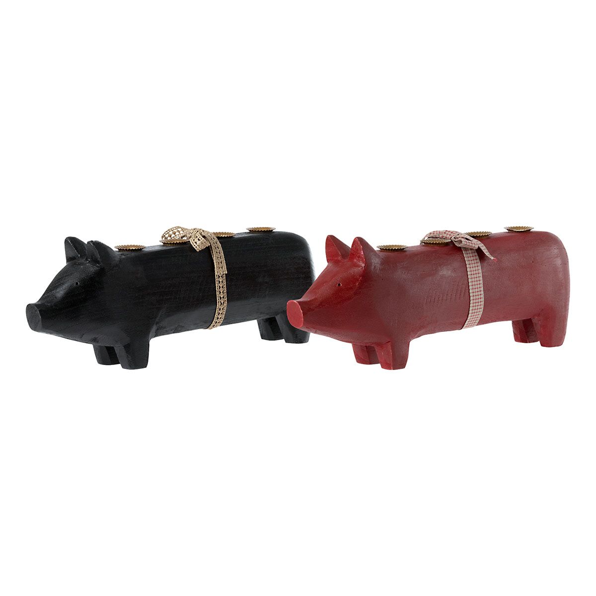 DELISTED Maileg Holzschwein, schwarzer Kerzenhalter, large, 4-flammig, 39cm – Bild 2