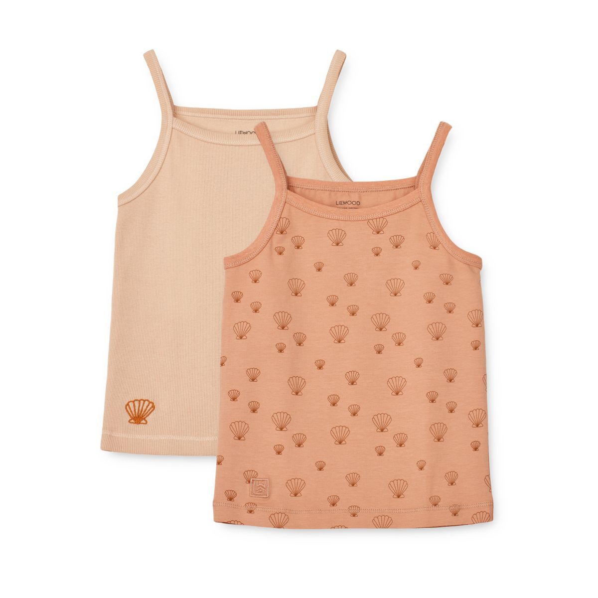 Liewood Kinder-Unterhemd Naomi „Sea shell Pale tuscany : Apple blossom“, 2er-Set, Gr. 84-140 01