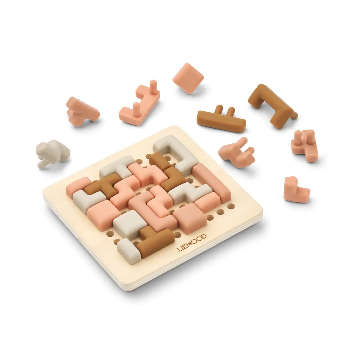 Liewood Steckpuzzle Lonzo „Tuscany rose multi mix“, Holz / Silikon, 28-teilig