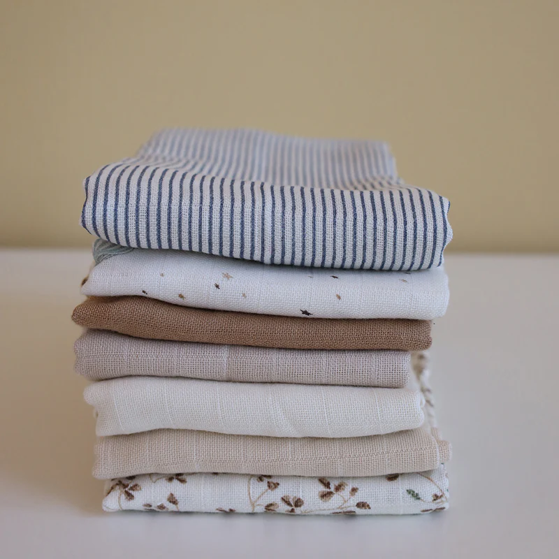 Cam Cam Mulltuch „Classic Stripes Blue“, 3er-Set, GOTS, 70x70cm