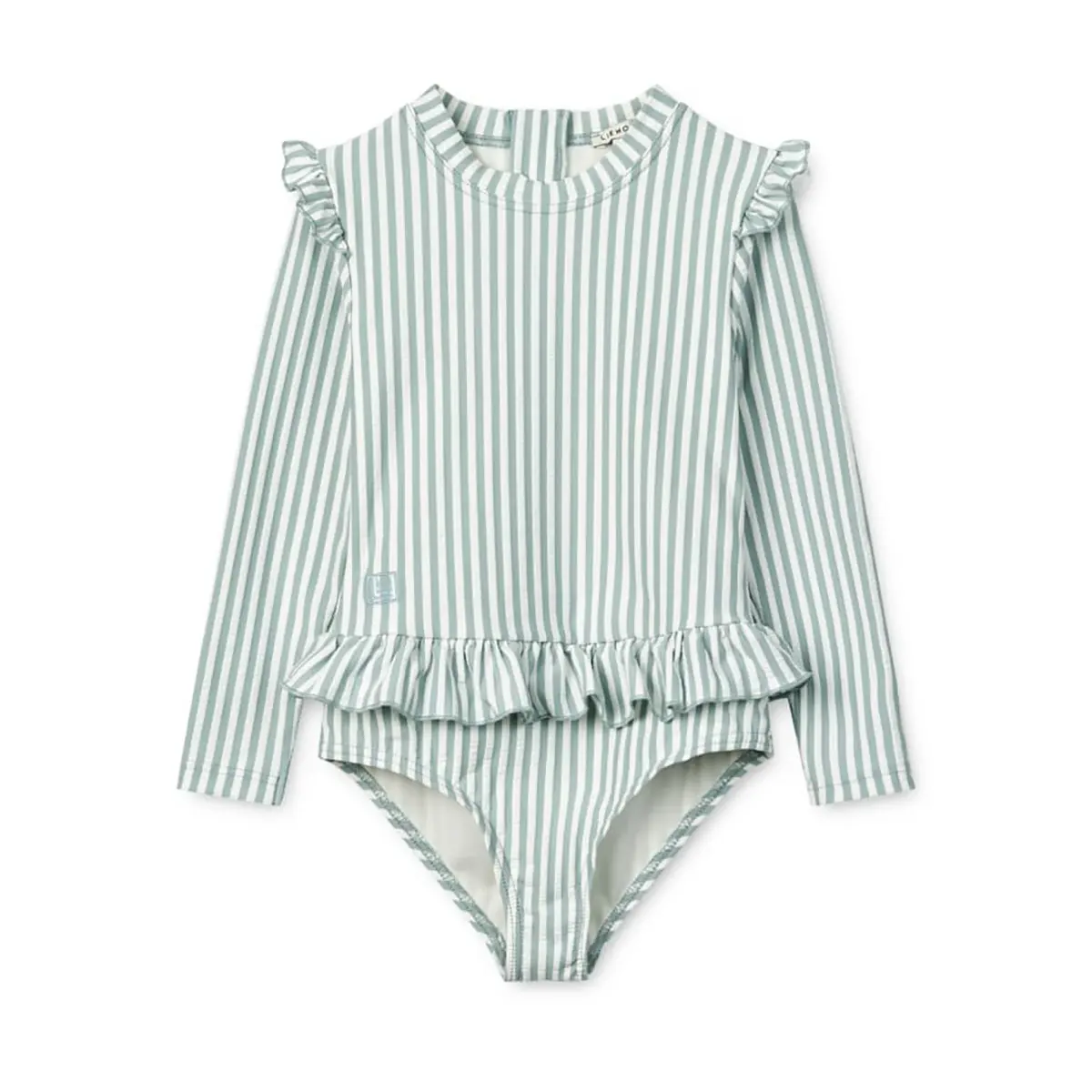 Liewood Kinder Badeanzug Sille „Sea blue / white“, Seersucker
