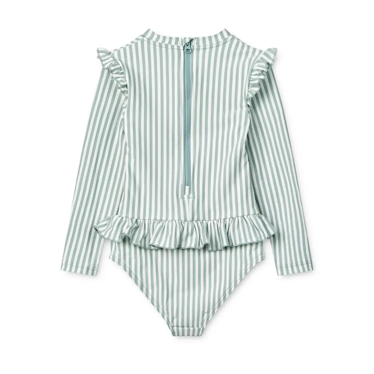 Liewood Kinder Badeanzug Sille „Sea blue / white“, Seersucker