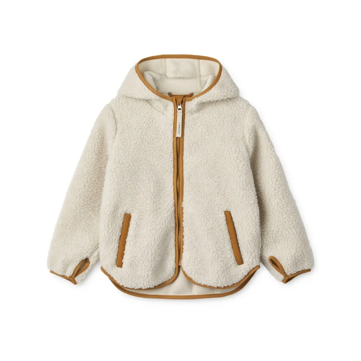 Liewood Mara Sherpa Jacke mit Kapuze „Sandy / Golden caramel mix“