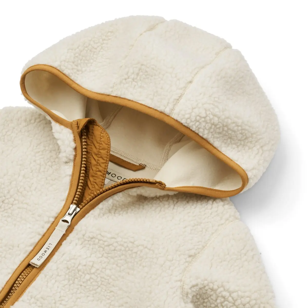 Liewood Mara Sherpa Jacke mit Kapuze „Sandy / Golden caramel mix“