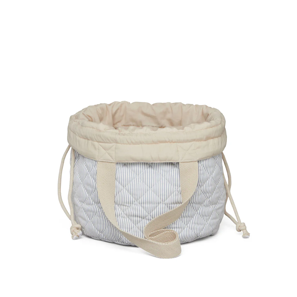 Cam Cam Stoffbeutel / Handarbeitstasche „Classic Stripes Blue“, GOTS, 26x26x31cm