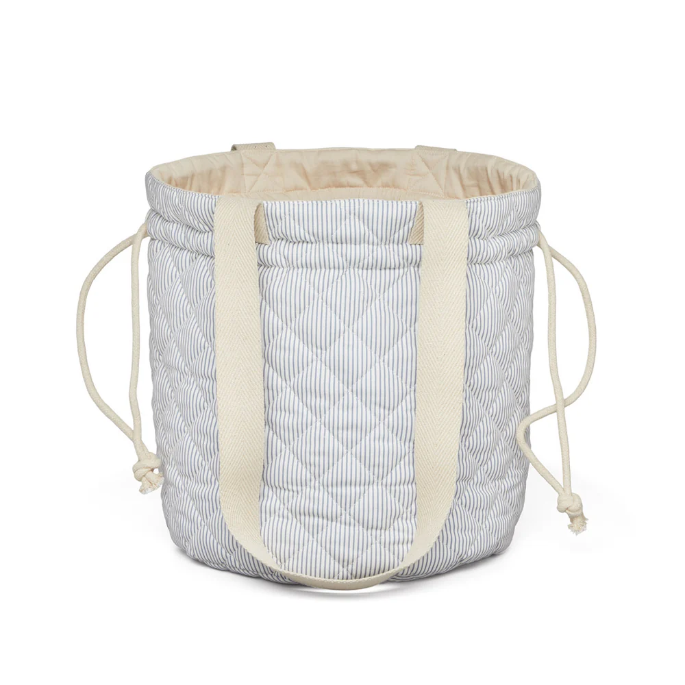 Cam Cam Stoffbeutel / Handarbeitstasche „Classic Stripes Blue“, GOTS, 26x26x31cm