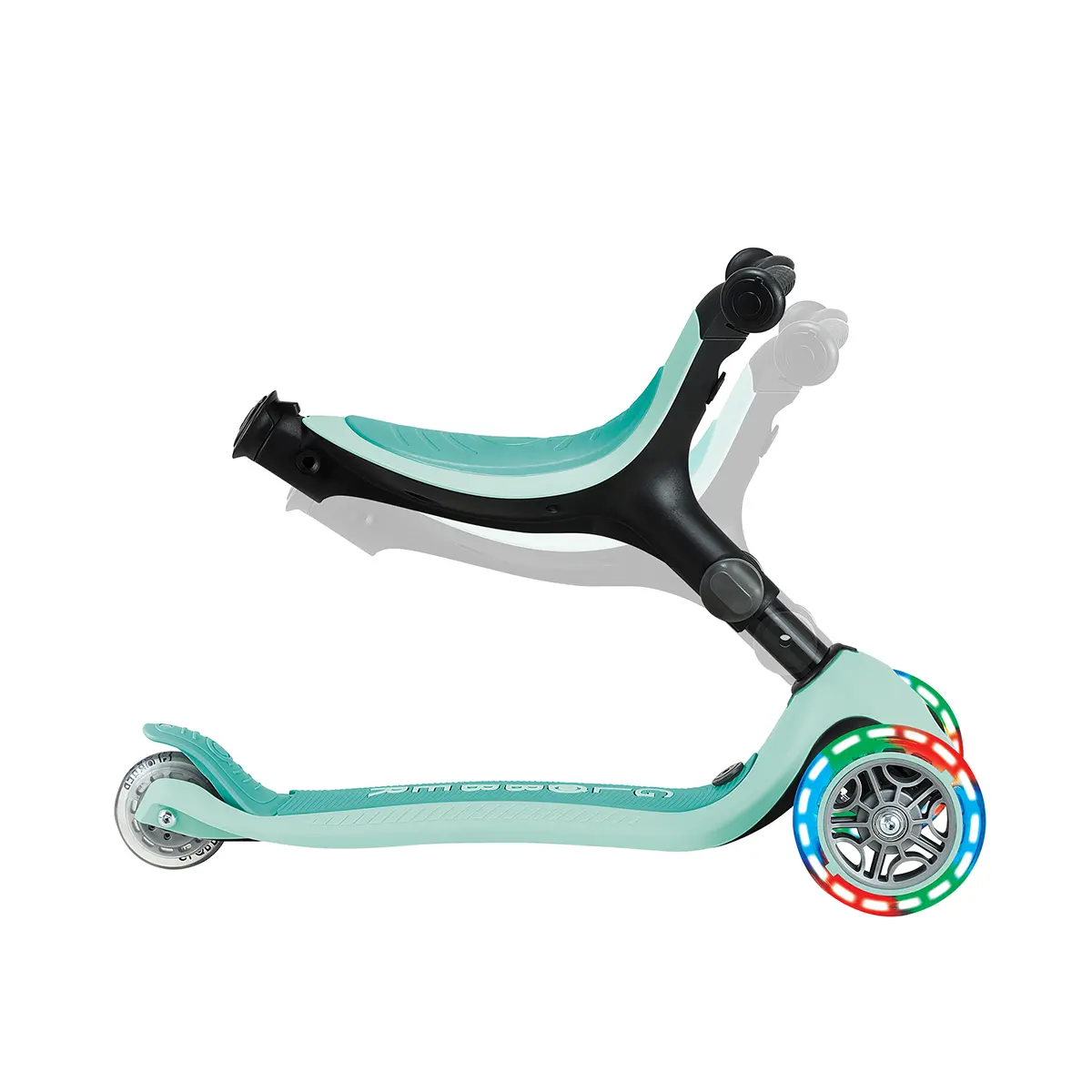 Globber Roller Go-Up Active Lights mit Leuchtrollen – dark mint, 15M-3J