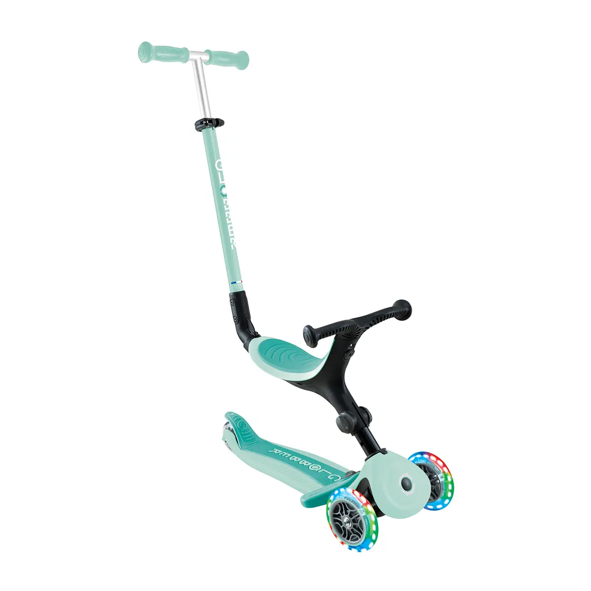 Globber Roller Go-Up Active Lights mit Leuchtrollen – dark mint, 15M-3J