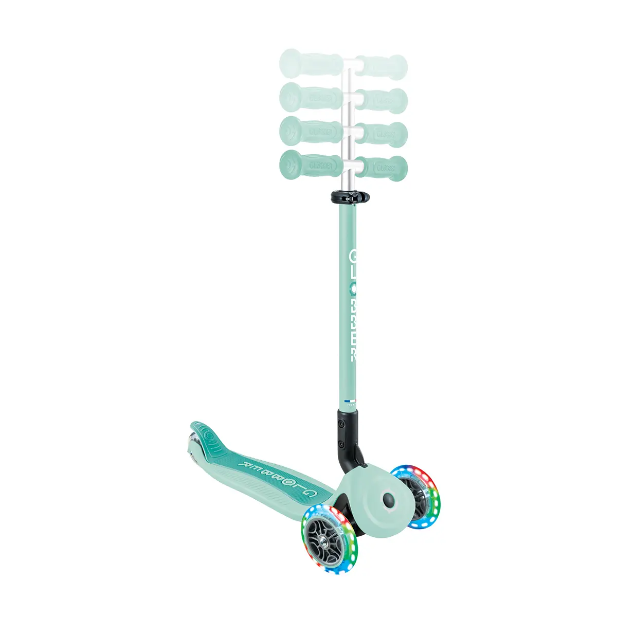 Globber Roller Go-Up Active Lights mit Leuchtrollen – dark mint, 15M-3J