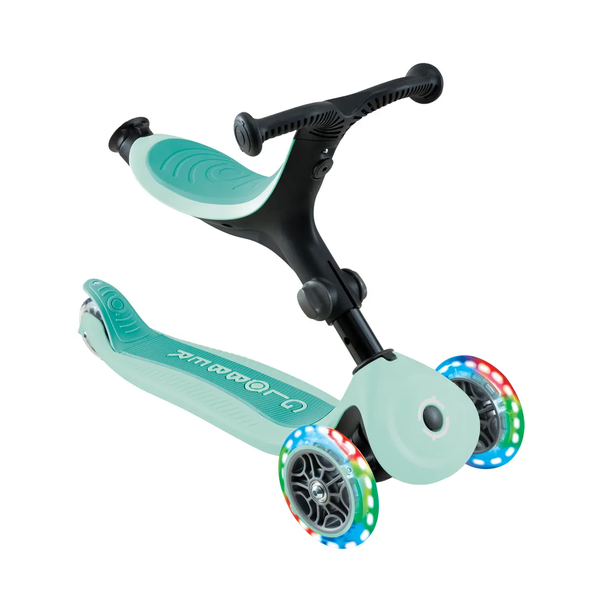 Globber Roller Go-Up Active Lights mit Leuchtrollen – dark mint, 15M-3J