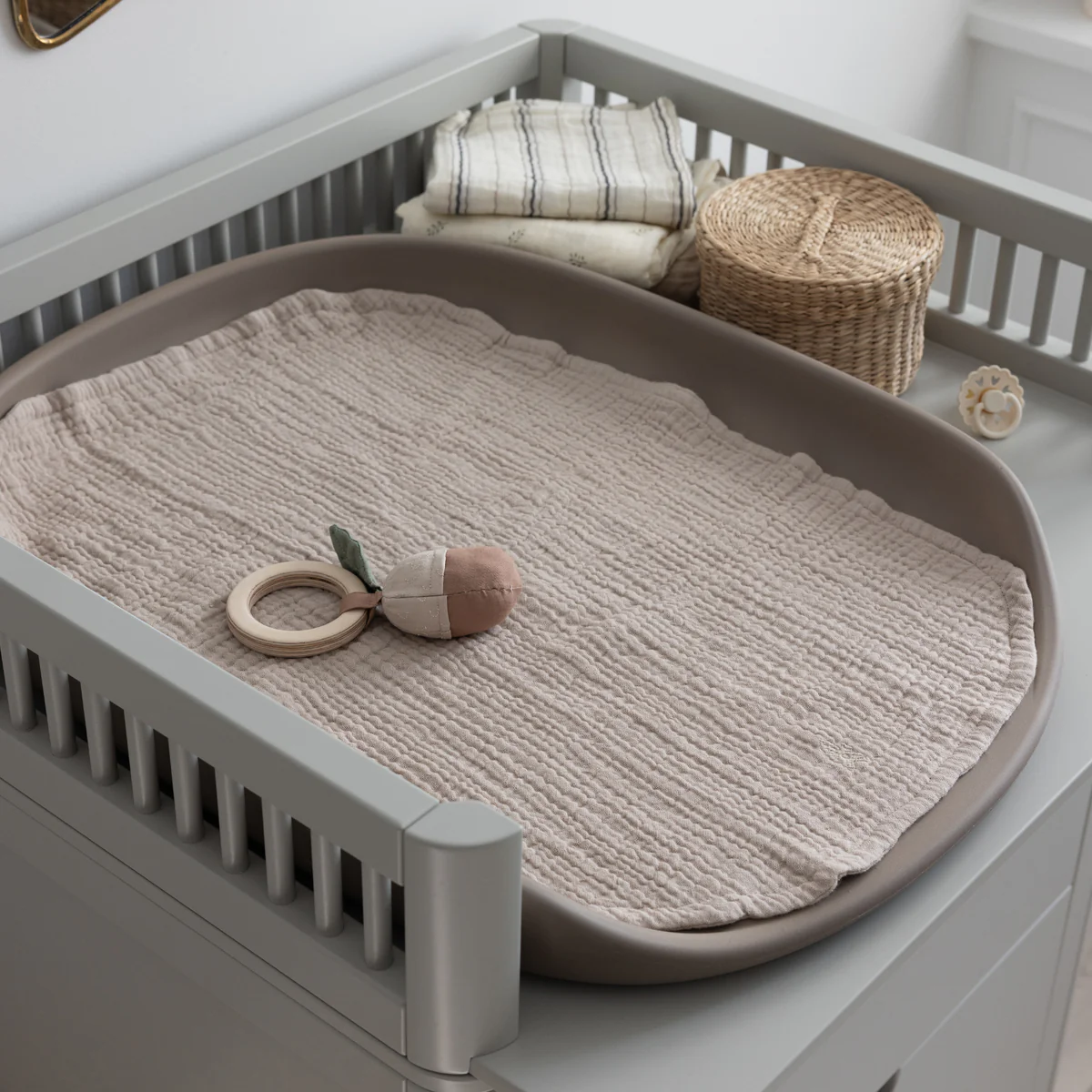 Sebra Musselin Wickelunterlagen 2er-Set „Beige“