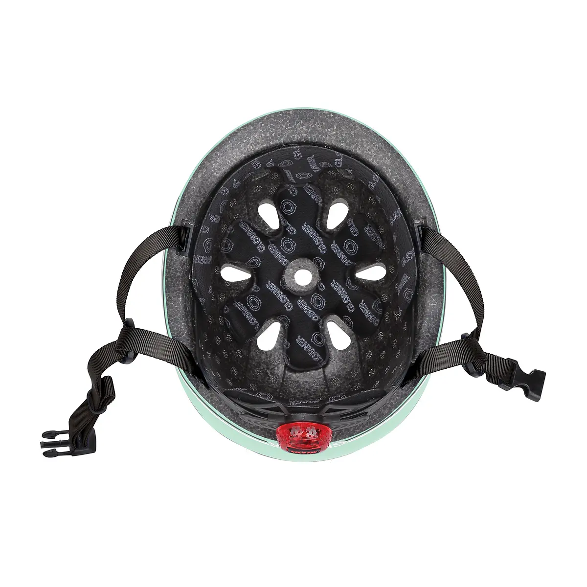 Globber Kinderhelm GO-UP Lights, mint, Gr. XS/S, 45-51 cm, mit Rücklicht