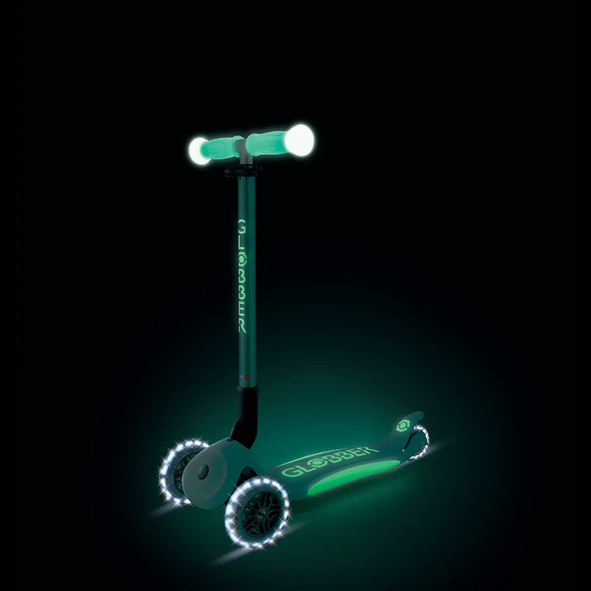 Globber Roller Elite Glow Lights mit Leuchtrollen – Dunkelmint, ab 3 Jahre