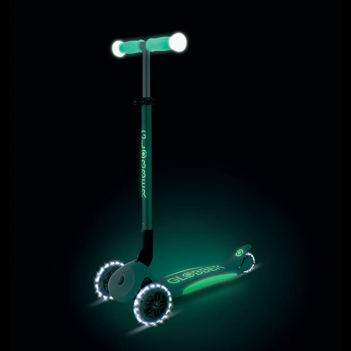 Globber Roller Elite Glow Lights mit Leuchtrollen – Dunkelmint, ab 3 Jahre