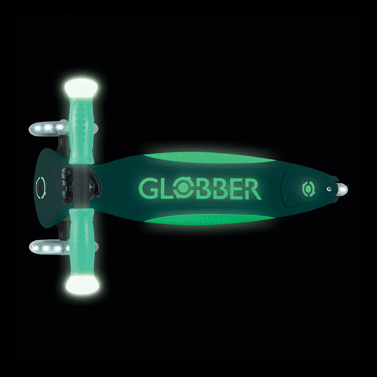 Globber Roller Elite Glow Lights mit Leuchtrollen – Dunkelmint, ab 3 Jahre