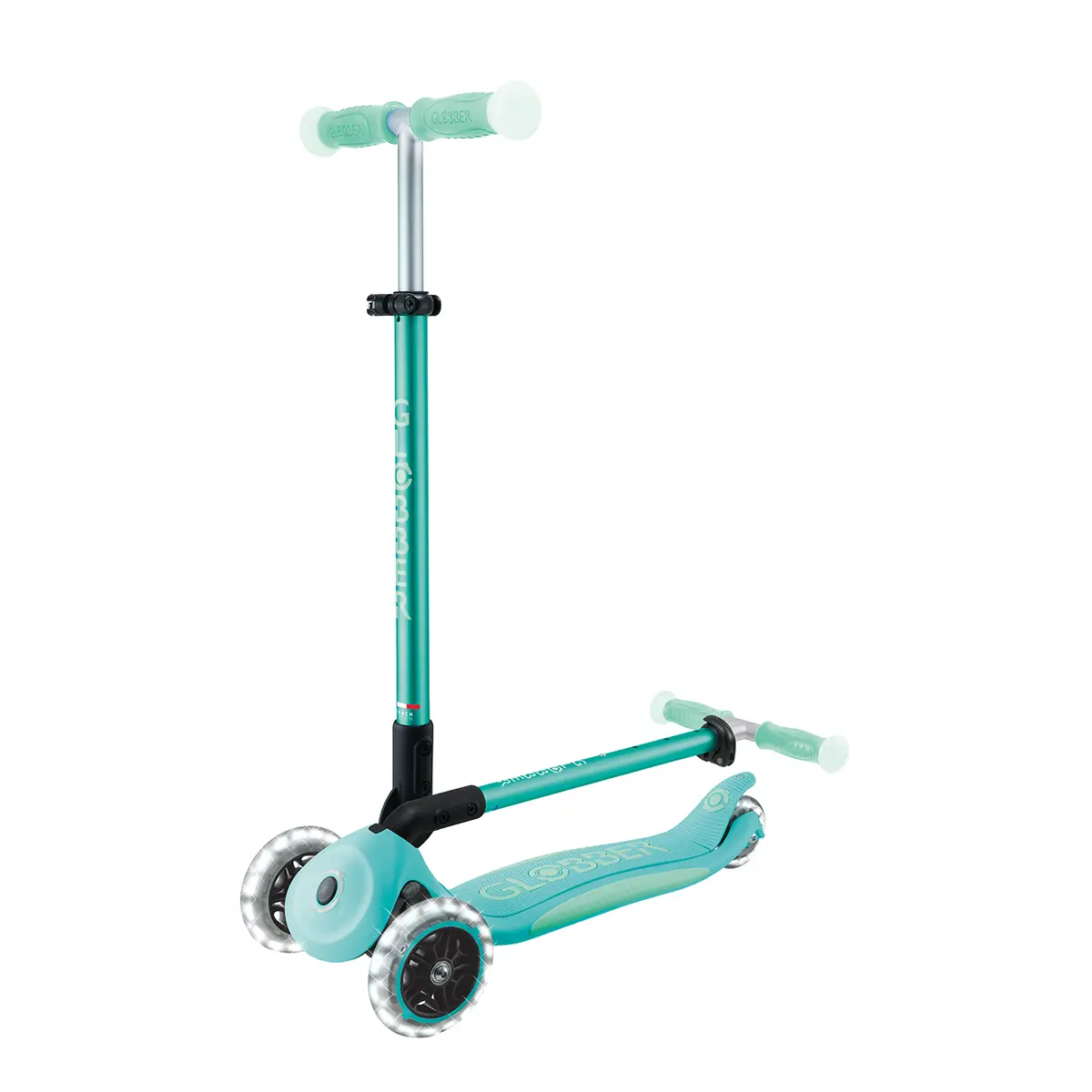 Globber Roller Elite Glow Lights mit Leuchtrollen – Dunkelmint, ab 3 Jahre
