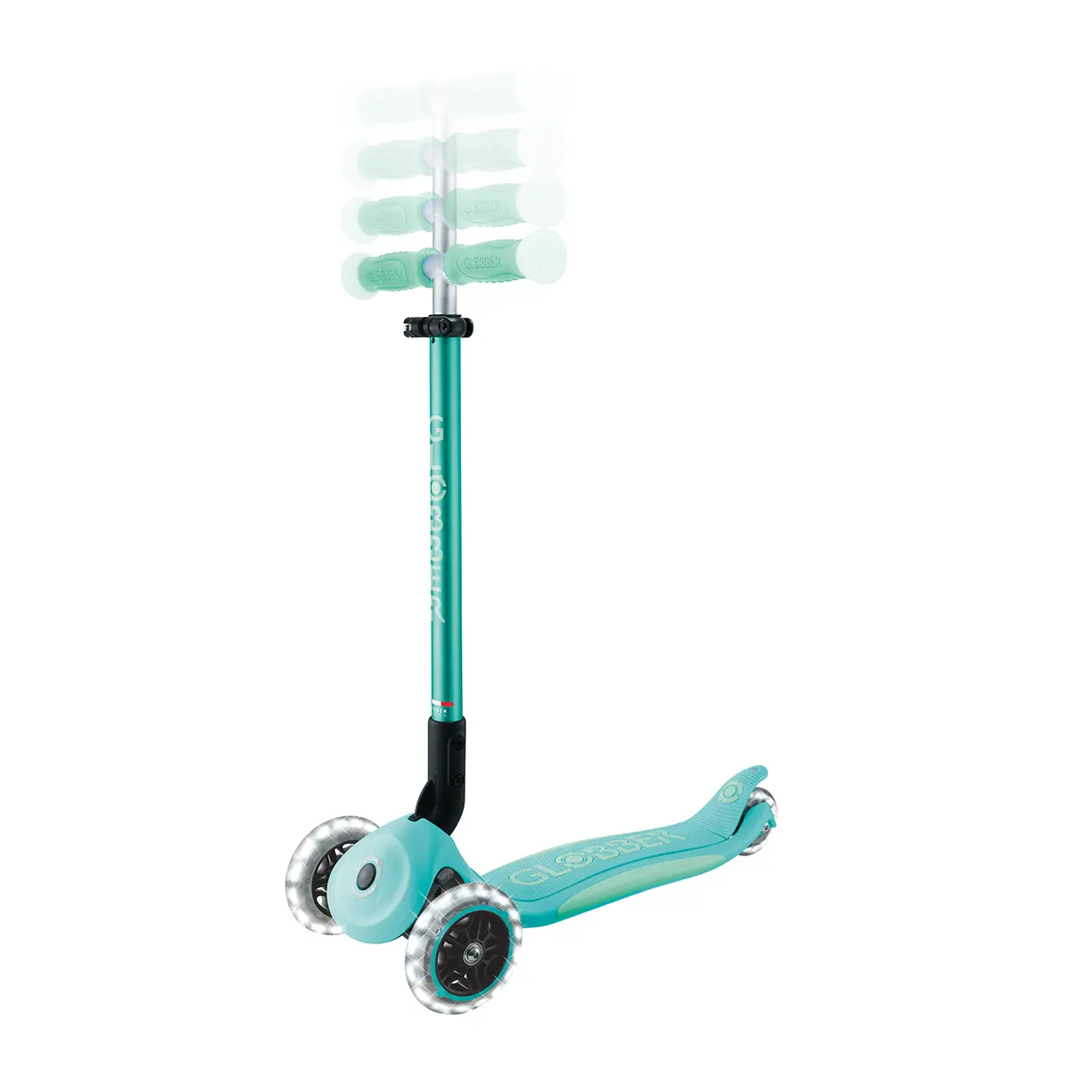 Globber Roller Elite Glow Lights mit Leuchtrollen – Dunkelmint, ab 3 Jahre