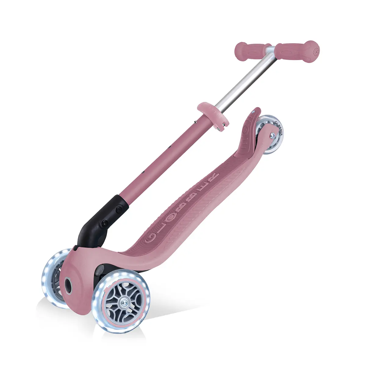 Globber Roller Junior Foldable Lights ECO mit Leuchtrollen – Beere, 2-6 Jahre, Modell 2025