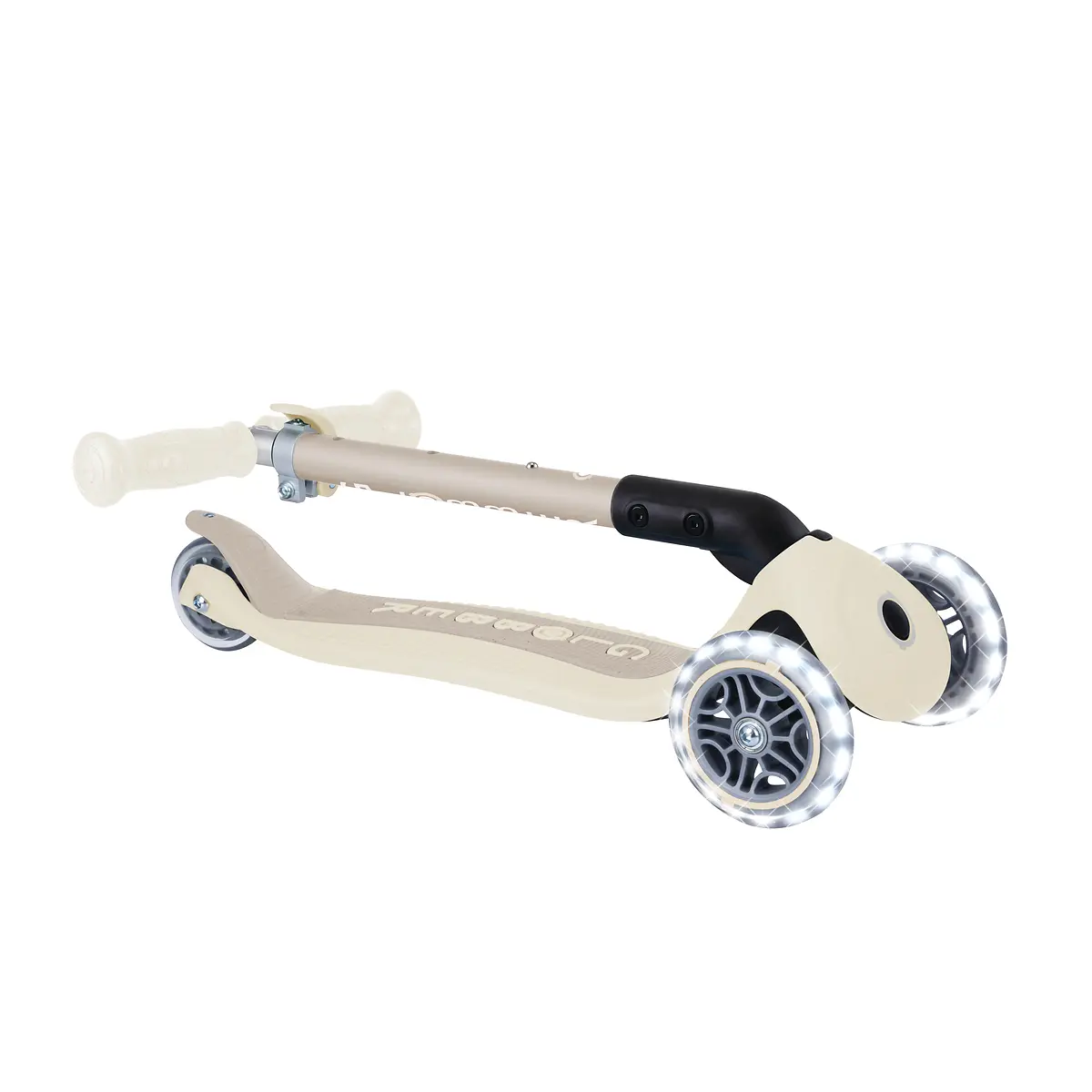 Globber Roller Junior Foldable Lights ECO mit Leuchtrollen – kokos weiß, 2-6 Jahre
