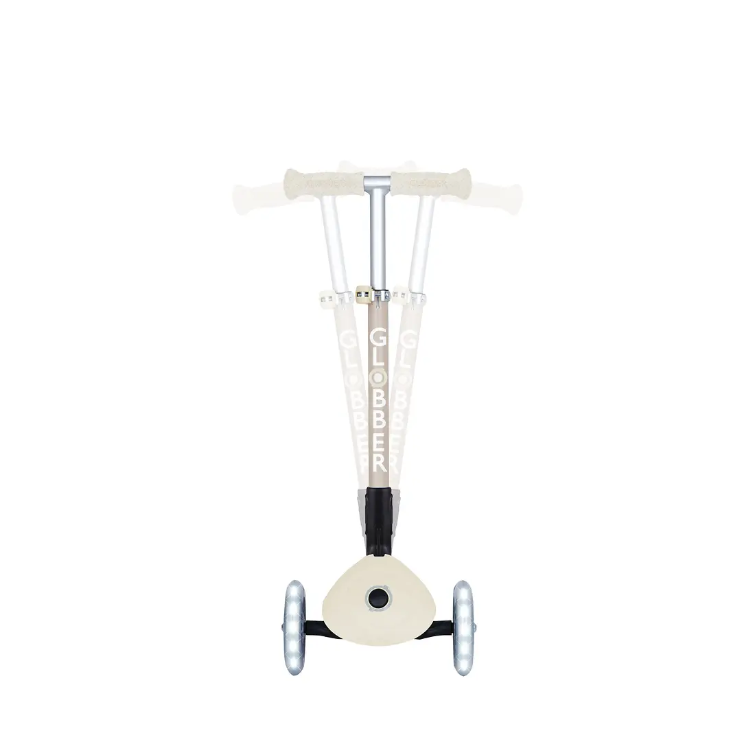 Globber Roller Junior Foldable Lights ECO mit Leuchtrollen – kokos weiß, 2-6 Jahre