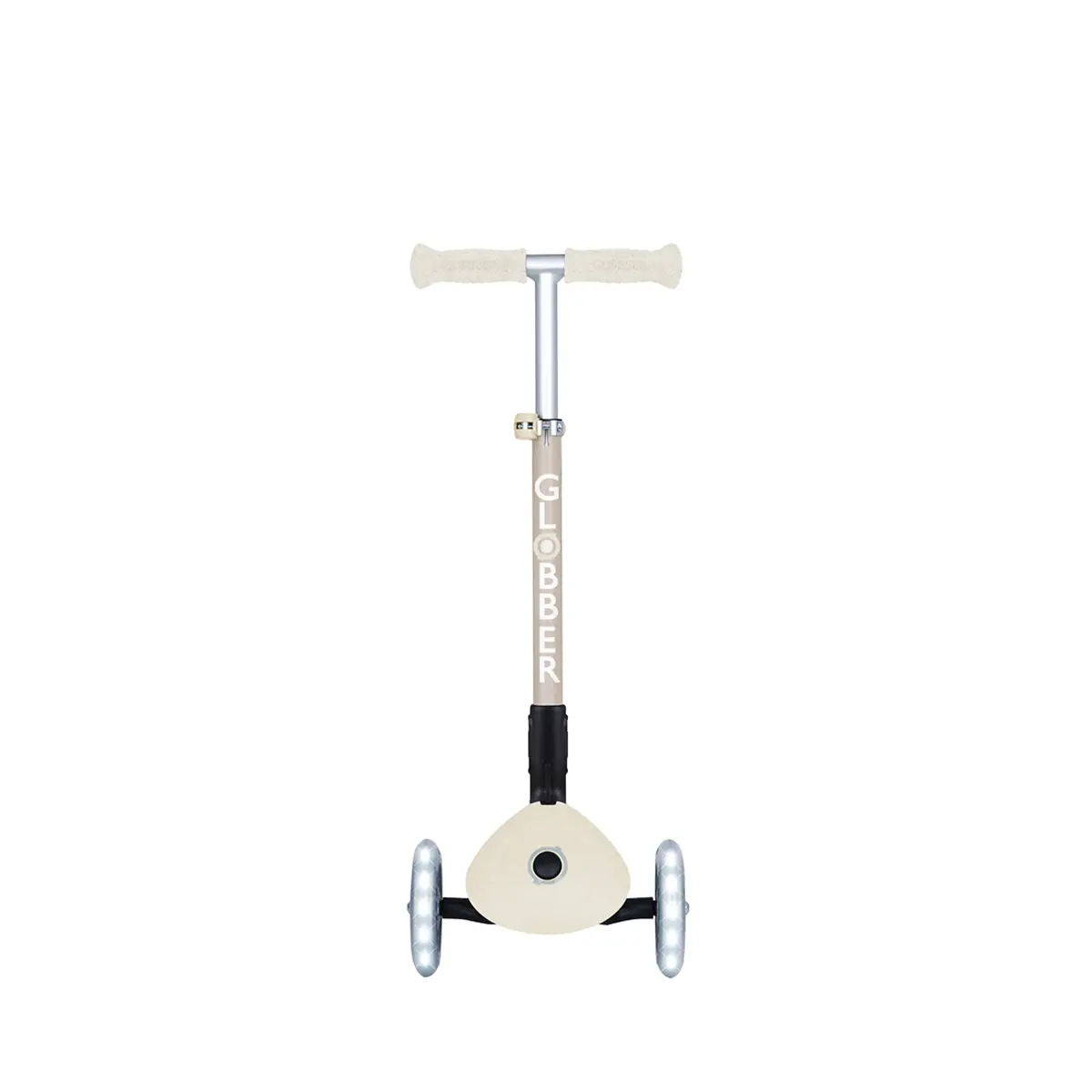 Globber Roller Junior Foldable Lights ECO mit Leuchtrollen – kokos weiß, 2-6 Jahre