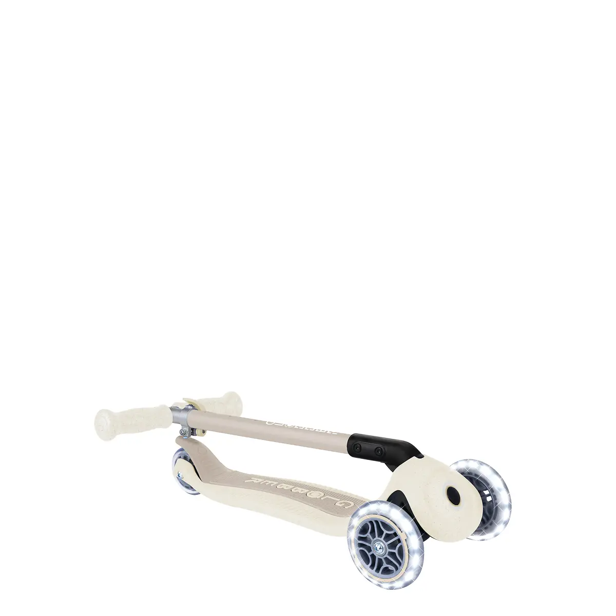 Globber Roller Primo Foldable Plus Lights ECO mit Leuchtrollen – Kokos-Weiß, 3-9 Jahre