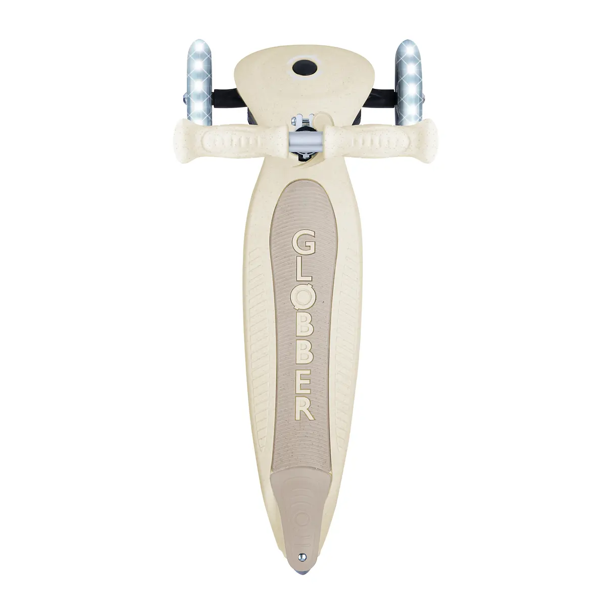 Globber Roller Primo Foldable Plus Lights ECO mit Leuchtrollen – Kokos-Weiß, 3-9 Jahre