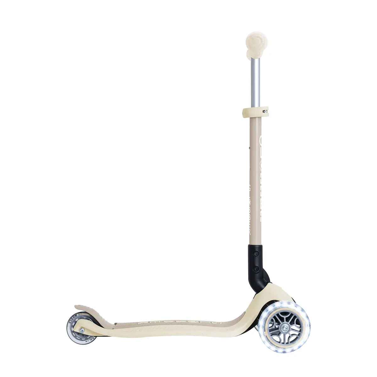 Globber Roller Primo Foldable Plus Lights ECO mit Leuchtrollen – Kokos-Weiß, 3-9 Jahre