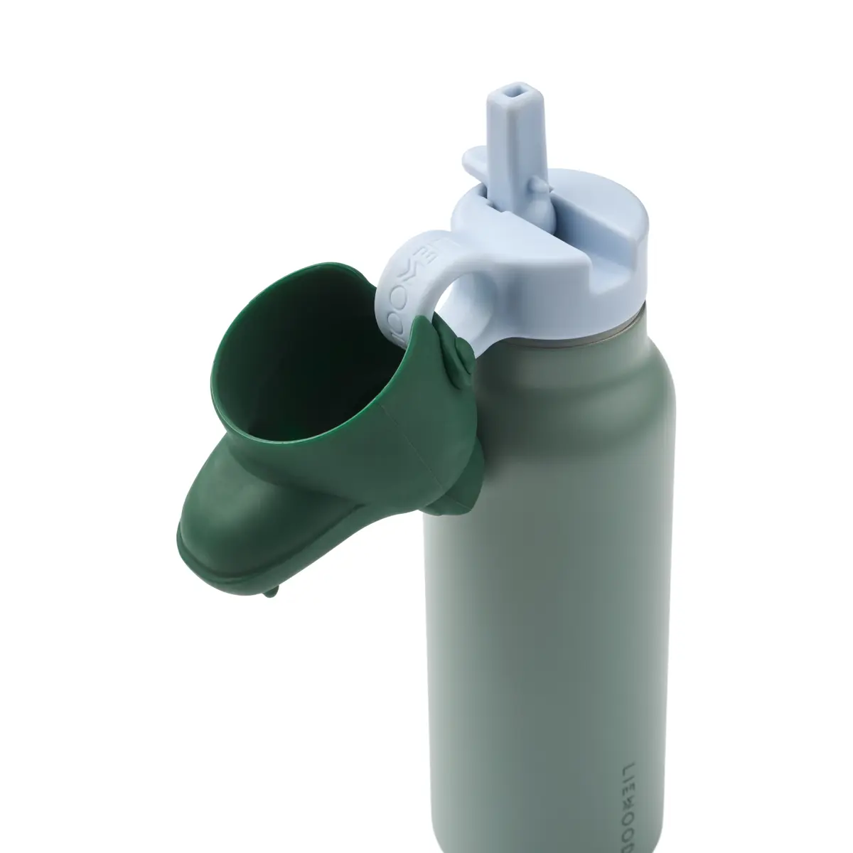 Liewood Falk Edelstahl Trinkflasche mit Tierdeckel „Krokodil Peppermint / Garden green" 350ml