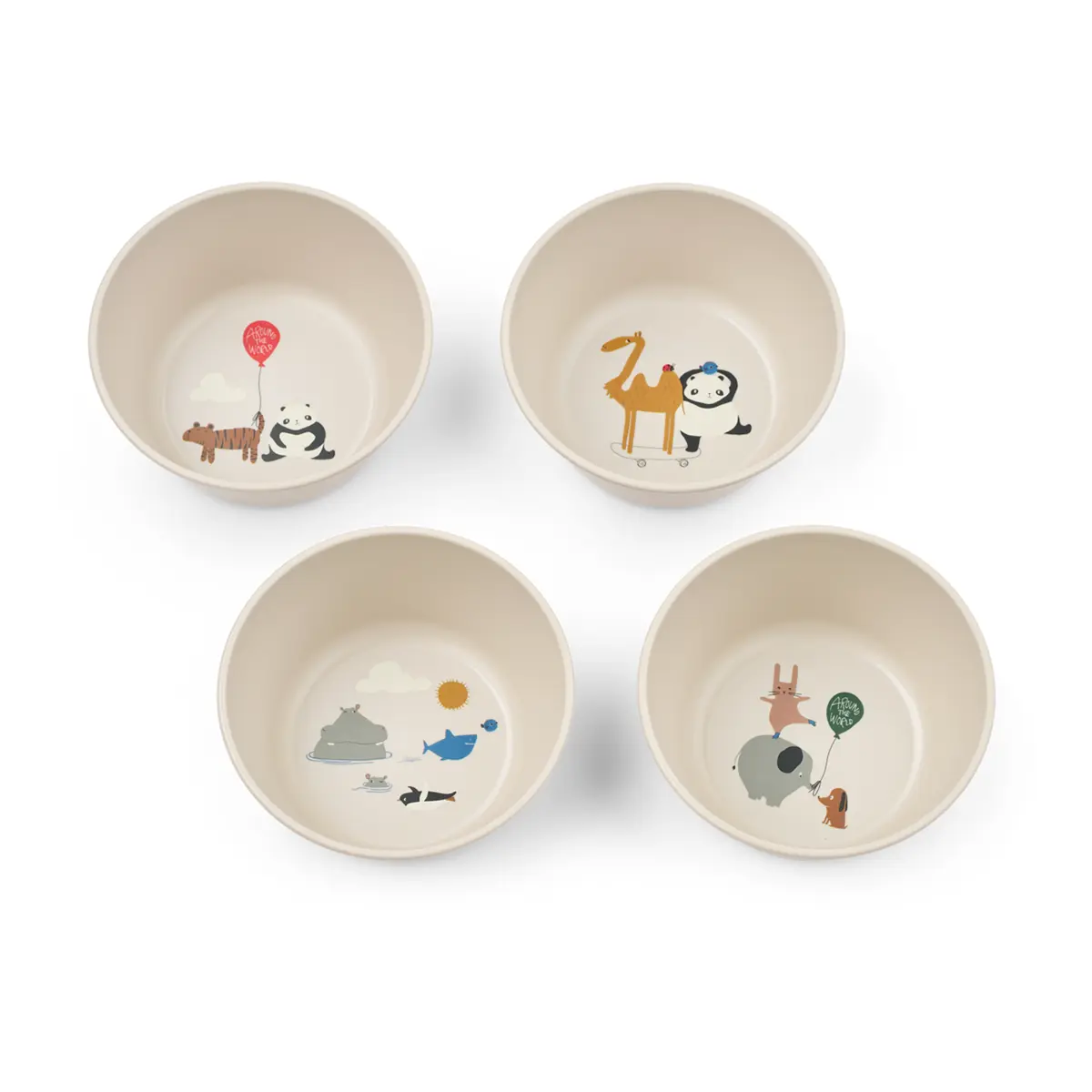 Liewood Kinder-Schüssel Cees „All together / Sandy“ aus PET, 4er-Set