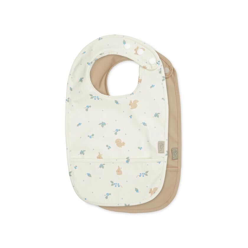 Cam Cam Lätzchen mit Auffangtasche „Blueberries“, 2er-Set, L36cm