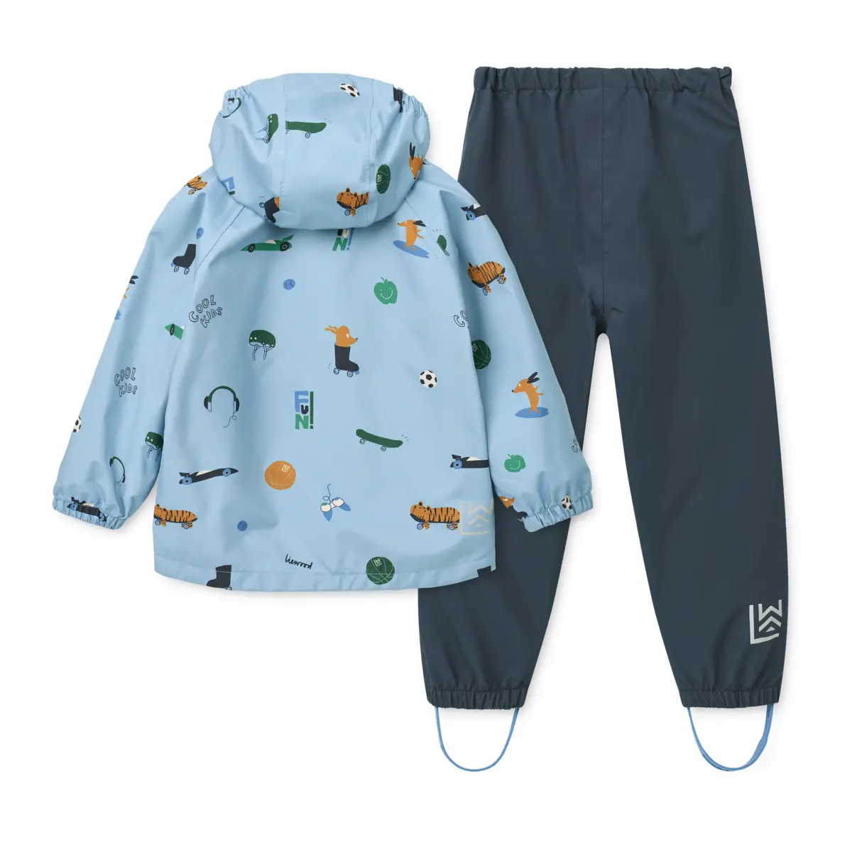 Liewood Softshell Regenbekleidungs-Set Pedia „Fun / Beach blue“