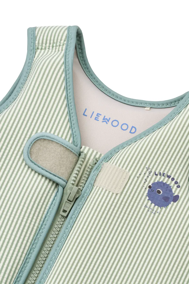 Liewood Dove Kinder-Schwimmweste „Peppermint / Sandy“ aus Seersucker