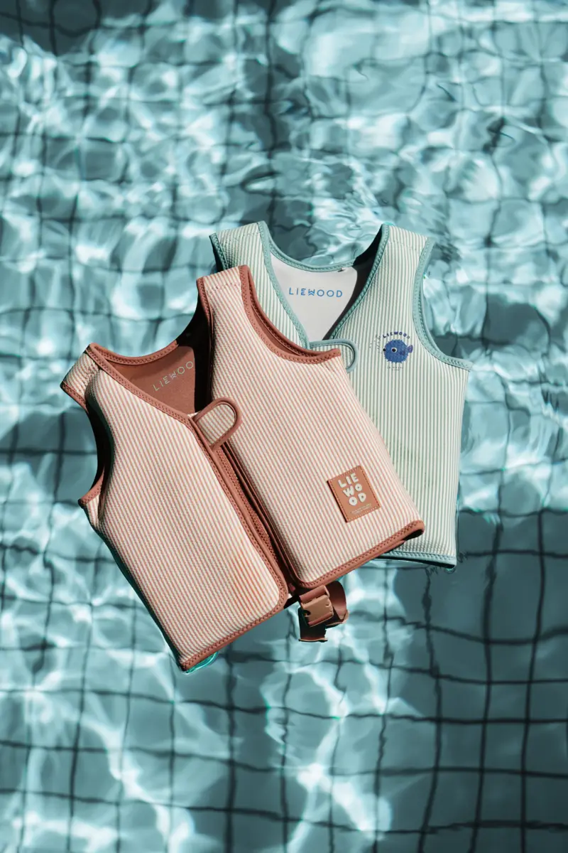 Liewood Dove Kinder-Schwimmweste „Peppermint / Sandy“ aus Seersucker-Stoff, Gr. 11-30 kg – Bild 8