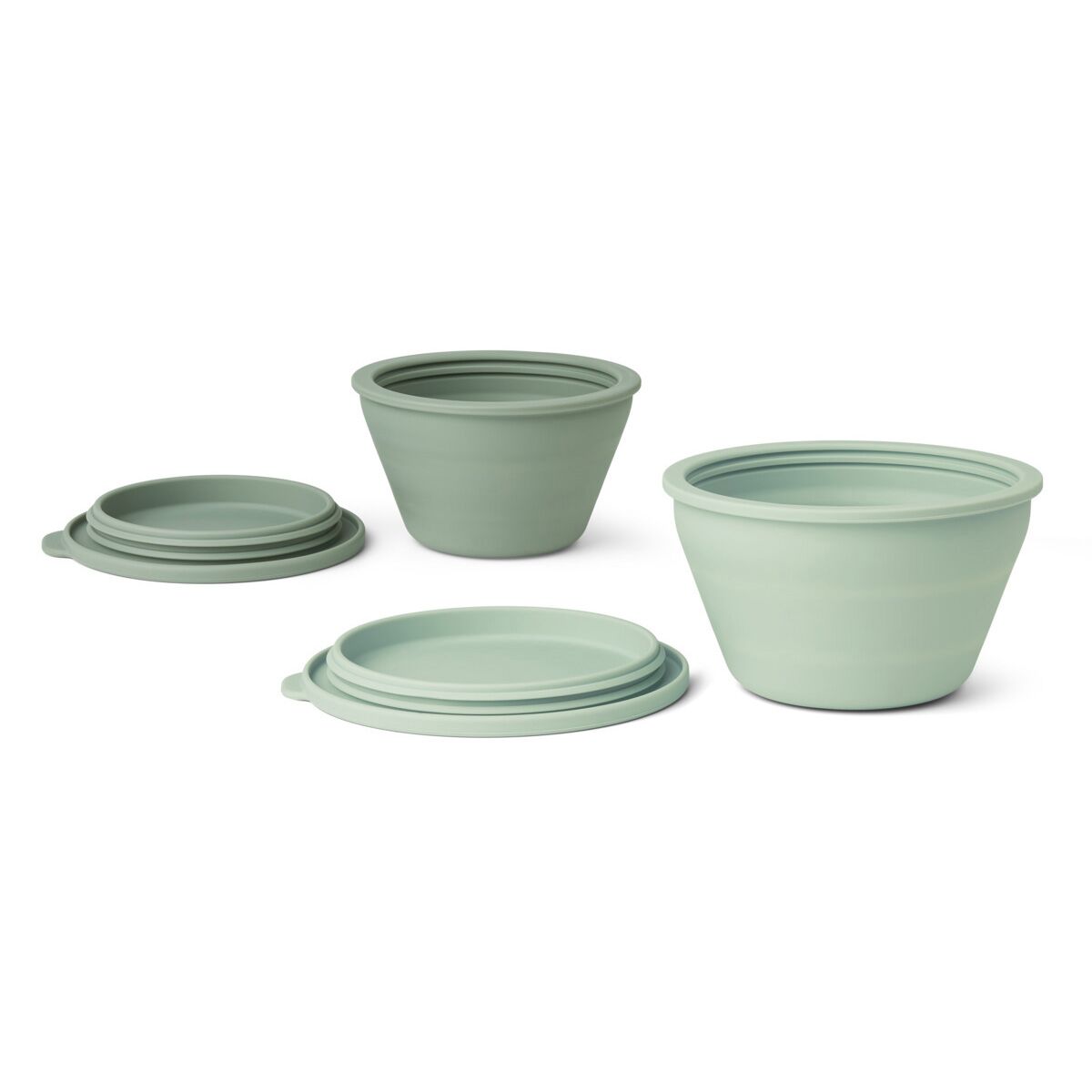 Liewood Dale faltbares Schalenset „Dusty mint / faune green mix“, Silikon, 2er-Set