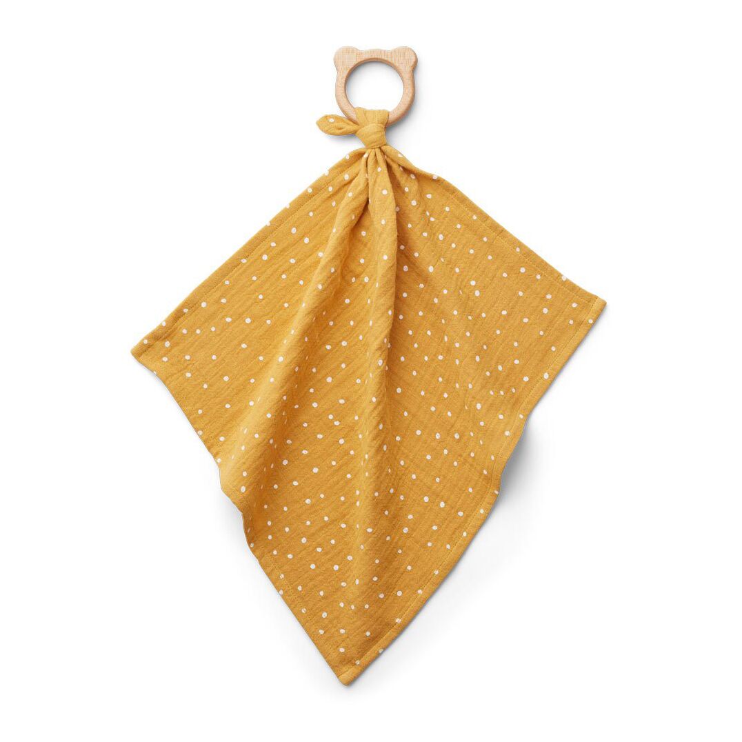 Liewood Dines Beißring mit Kuscheltuch „Confetti yellow mellow“
