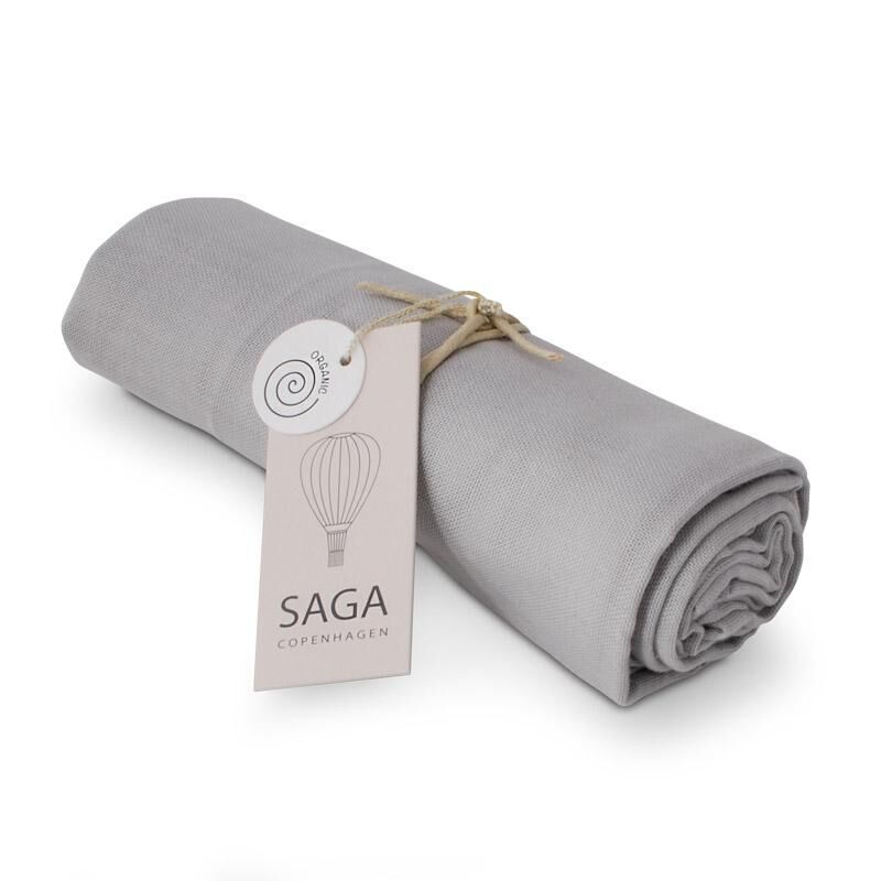 Saga Copenhagen Musselintuch Vidar, Silver Grey, Mulltuch in Bio-Baumwolle, 70 x 70 cm