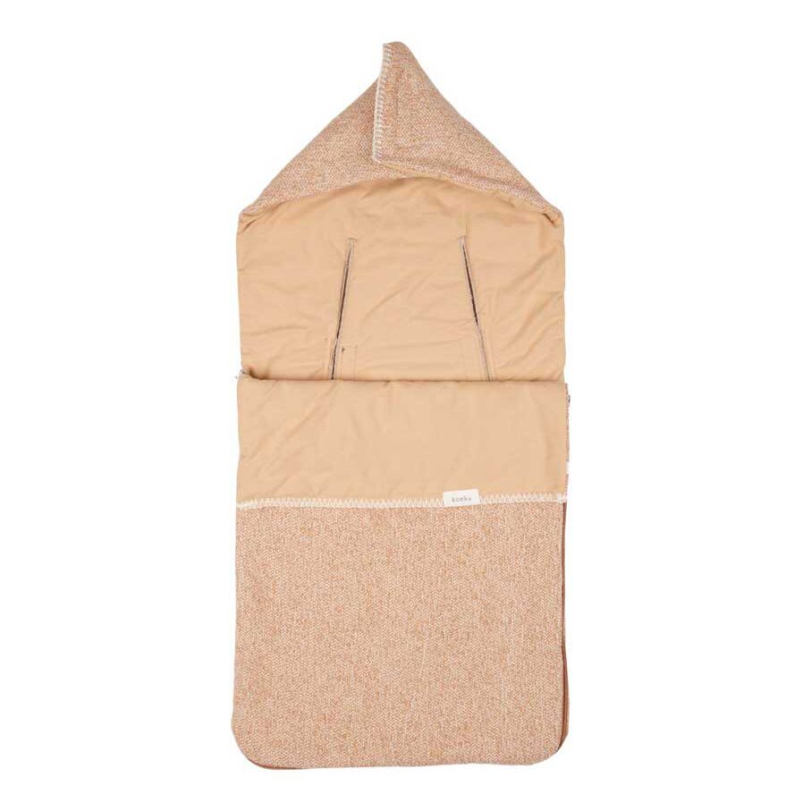 koeka Fußsack Vigo Flanell caramel grey für Babyschalen