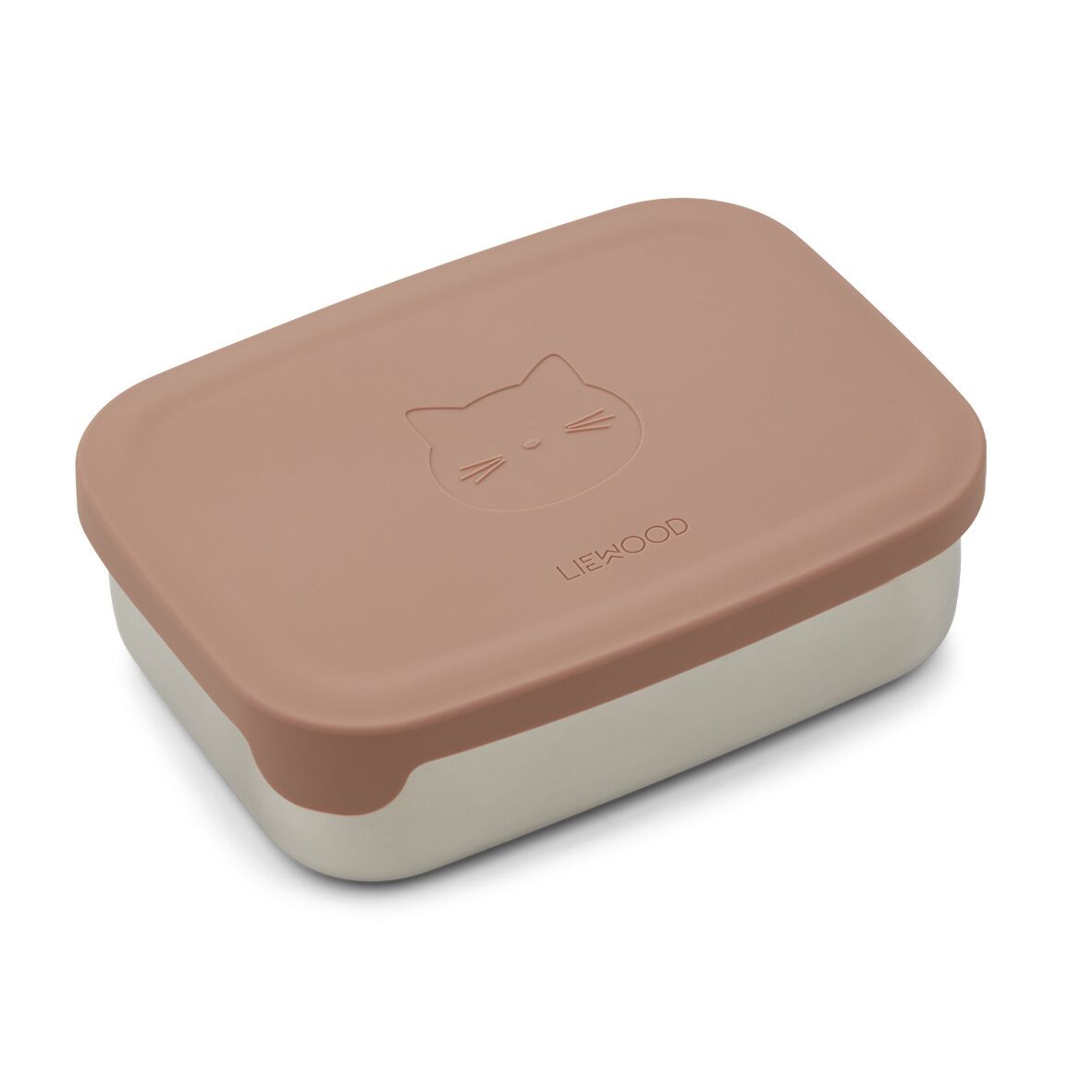 Liewood Nina Lunchbox „Cat dark rose“, Edelstahl mit Silikon-Deckel 01