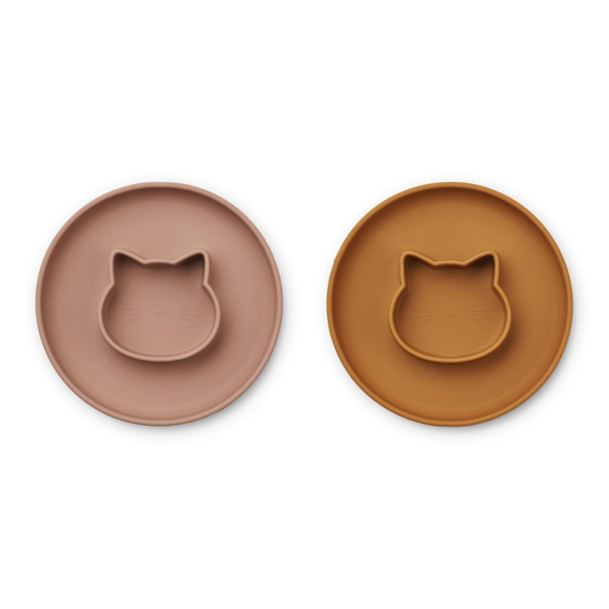 Liewood Gordon 2-in-1 Kinderteller mit Schalen „Cat dark rose:mustard mix“ 01