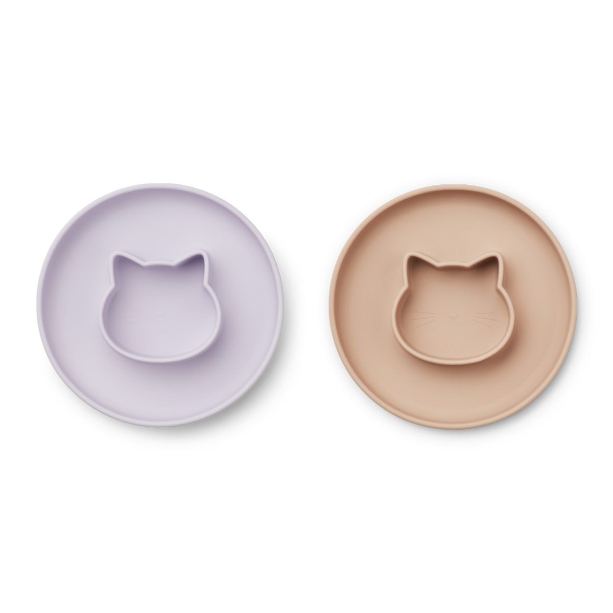 Liewood Gordon 2-in-1 Kinderteller mit Schalen „Cat light lavender rose mix“ 01