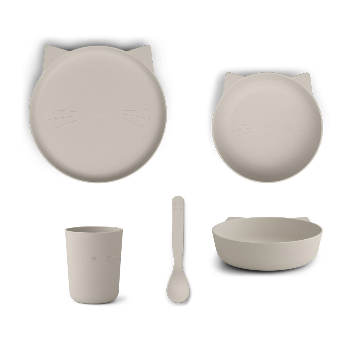Liewood Paul Kindergeschirr-Set aus PLA „Cat sandy“ 01