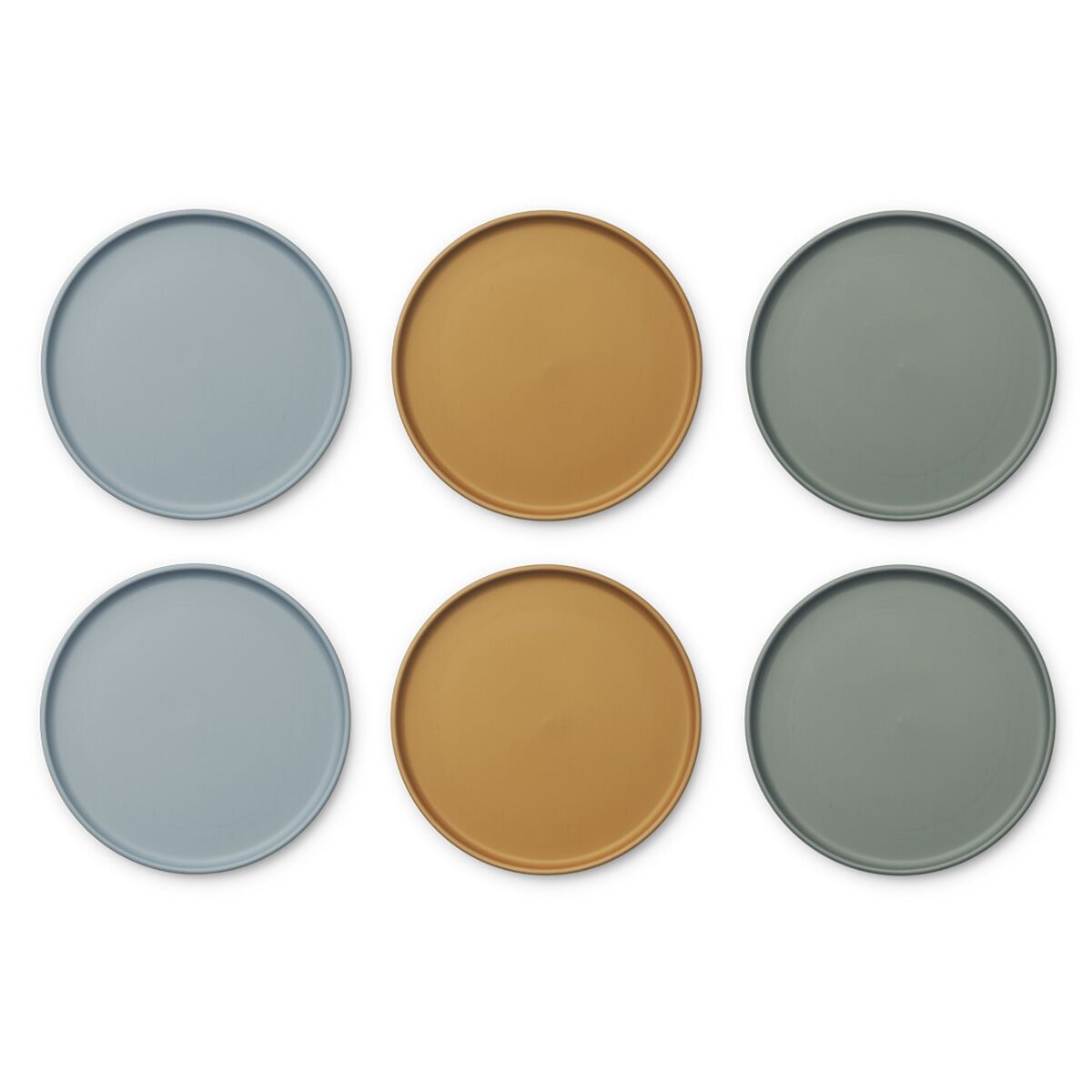 Liewood Logan Kinderteller „Blue multi mix“, aus PLA, 6er-Set