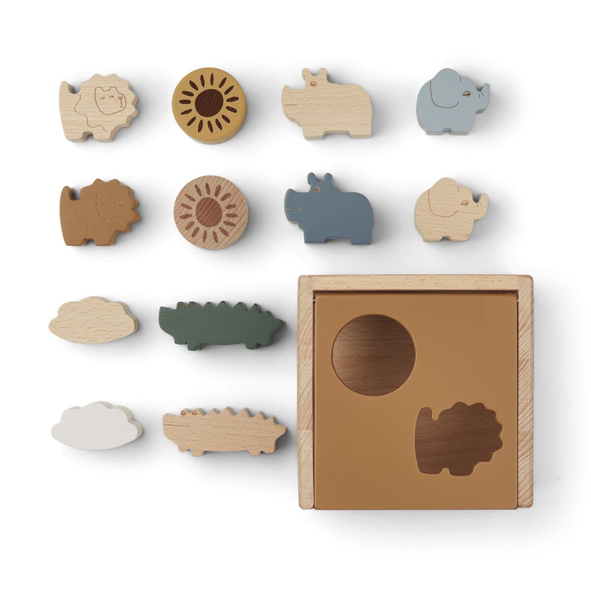Liewood Puzzle-Würfel Gary „ Safari golden caramel multi mix“, 15x15cm