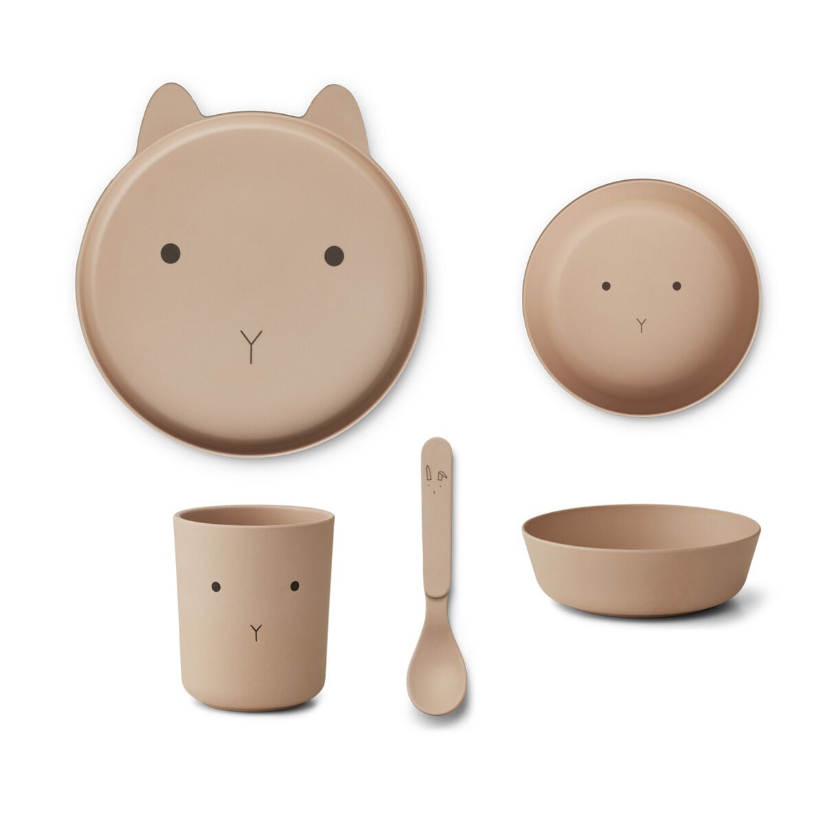 Liewood Brody Geschirr-Set Junior „Rabbit rose“, aus PLA